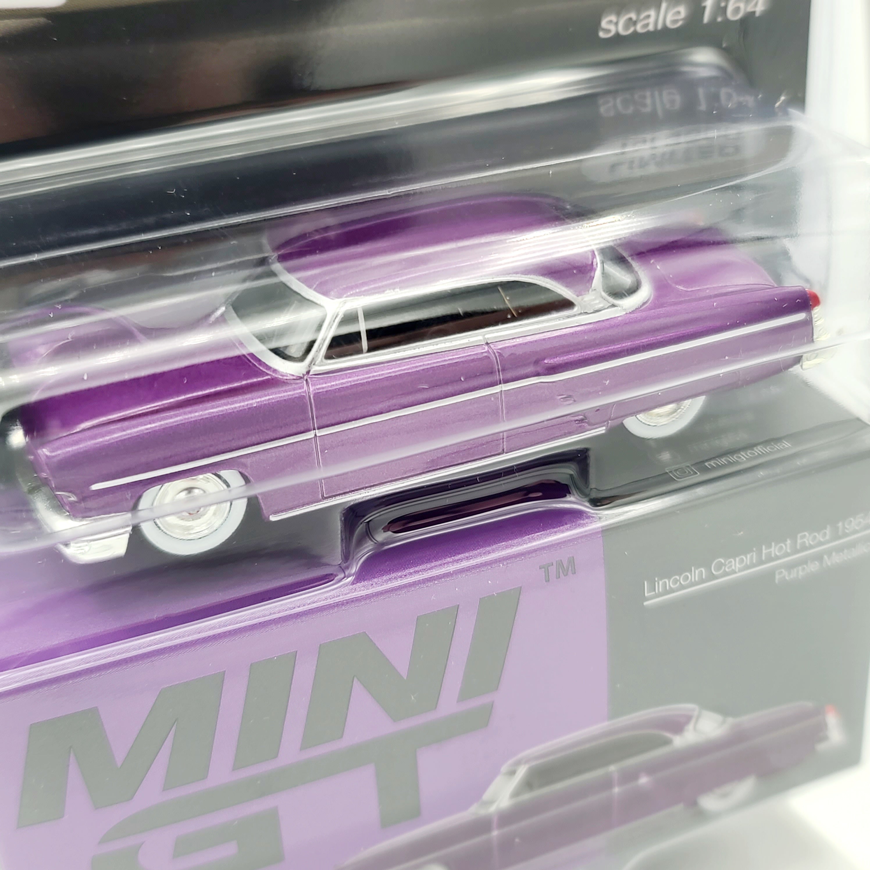 Mini GT '54 Lincoln Capri Hot Rod - 1:64 scale, Purple Metallic (2024 MIJO Exclusives - Limited Edition 1 of 3600)